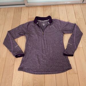 Nike Dri-FIT purple long-sleeved quarter-zip running top Size M